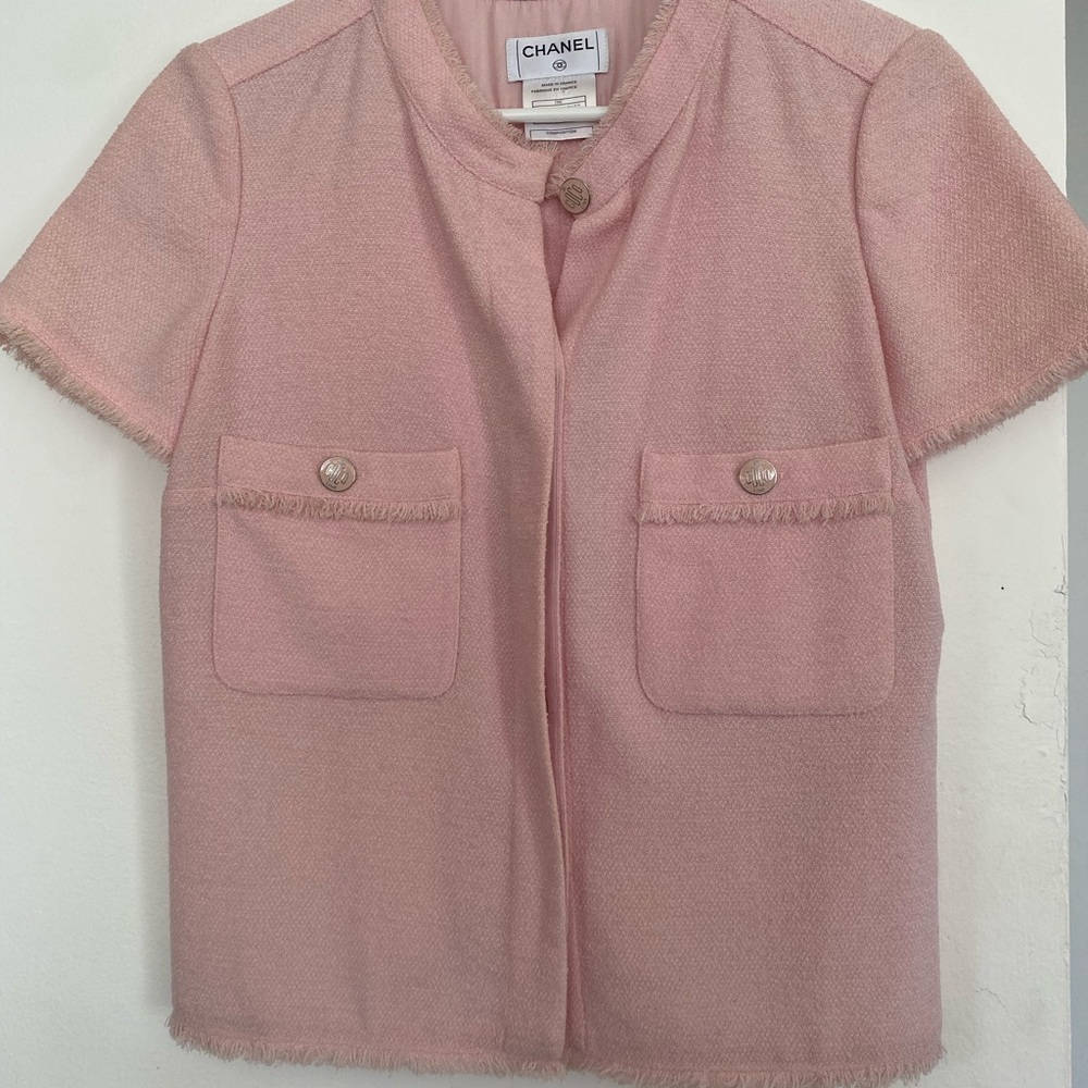 Chanel tweed jacket from Coco Chanel line size 36 in Chanel's signature pink